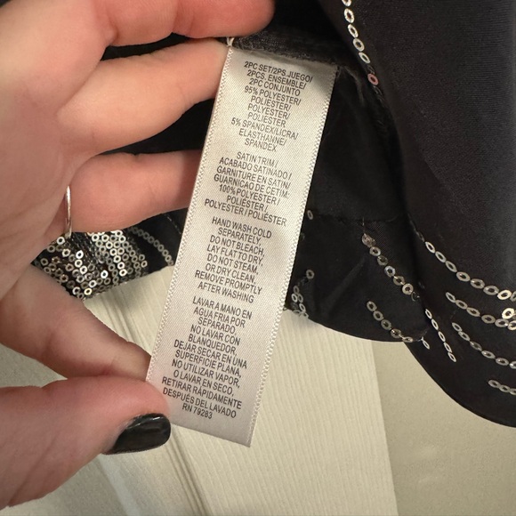 Alex Evenings Two Piece Sequin Set Blouse Color Smoke 2X NWT - Picture 7 of 7